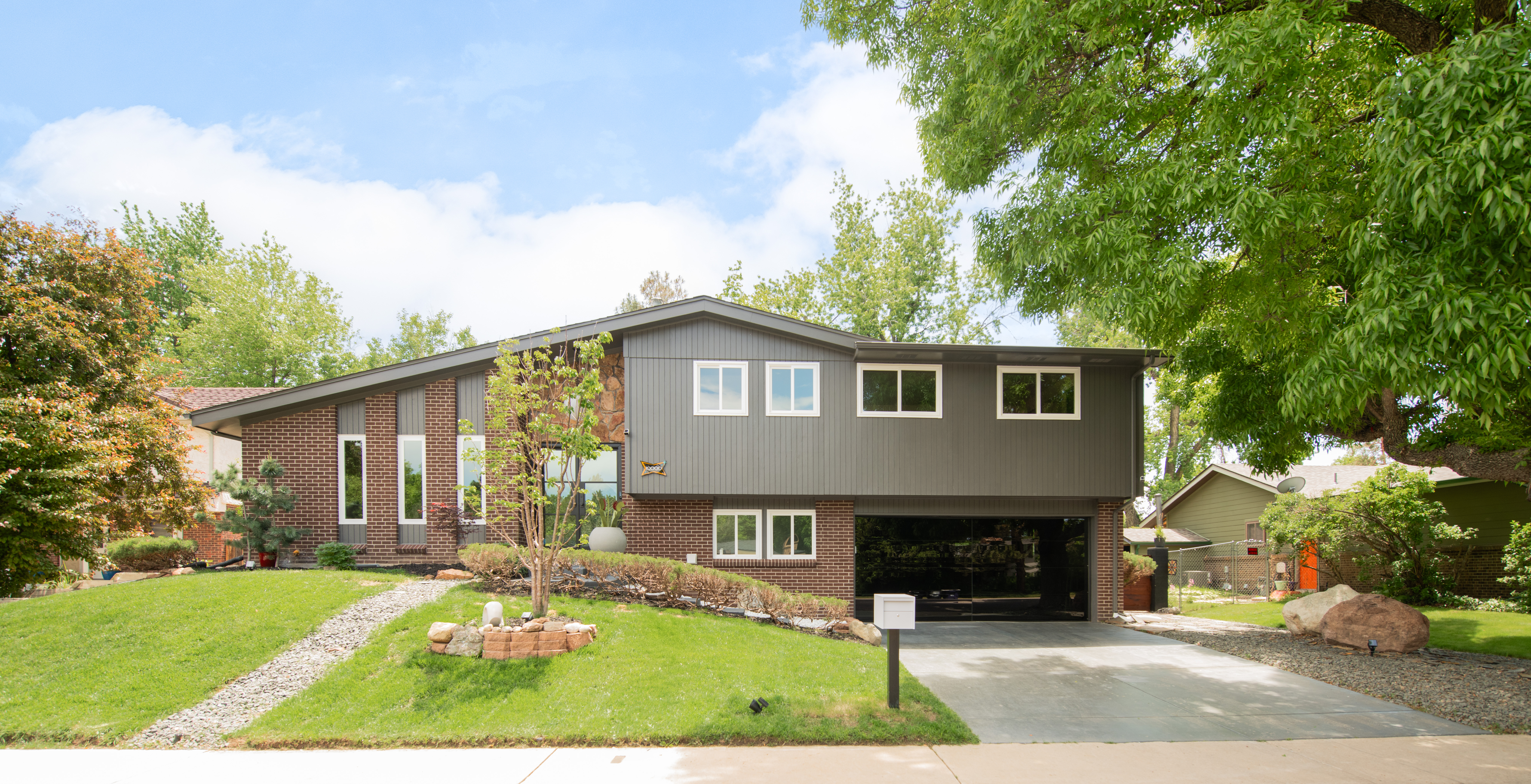 Modern new construction home exterior